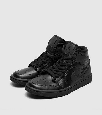 Botasky Jordan Air 1 Mid Air 1 Mid - Damske Topanky Čierne | XBP-875290